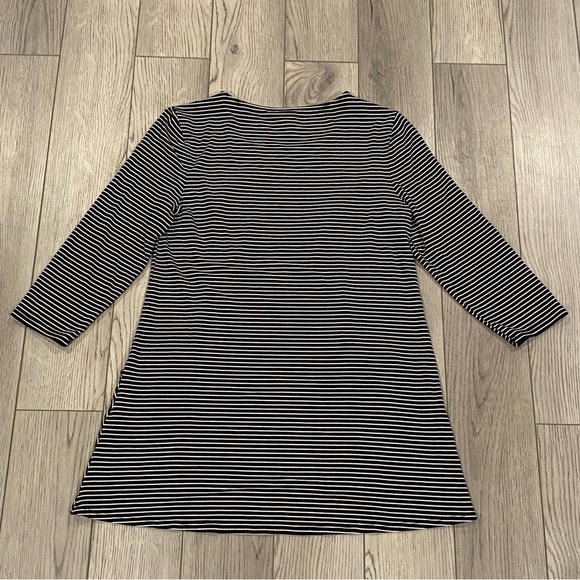 Chico’s Striped Front Pocket Tunic Shirt Women’s 0 (US - S) Stretch 3/4 Sleeves - Picture 5 of 11